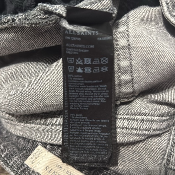Allsaints| Men's washed Black Denim Shorts | Size 32 - Picture 6 of 10